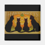 Vintage Halloween Cats and Jack O'Lantern Fridge Magnet