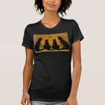 Vintage Halloween Cats and Jack O'Lantern Tee Shirt