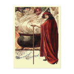 Vintage Halloween Cauldron Magic postcard