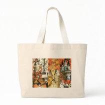 Vintage Halloween Collage Canvas Bag