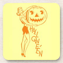 Vintage Halloween Drink Coasters
