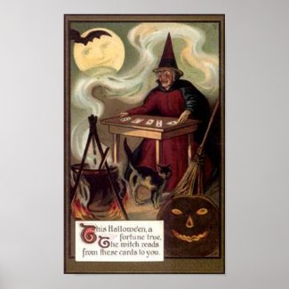 Vintage Halloween Fortune Teller Posters