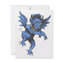 Vintage Halloween Gargoyle or Demon Personalized Invitations