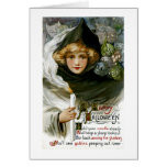 Vintage Halloween Girl Greeting Card