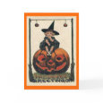 Vintage Halloween Girl on Jack o'Lantern card