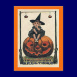 Vintage Halloween Girl on Jack o'Lantern postcards