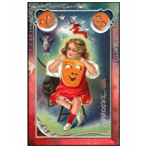 Vintage - Halloween Girl with Mask t-shirts by MyOtherPlanet Vintage - Halloween Girl with Mask t-shirts