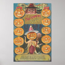 Vintage Halloween Greeting Cards Classic Posters