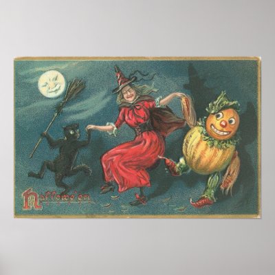 Vintage Halloween Greeting Cards Classic Posters posters