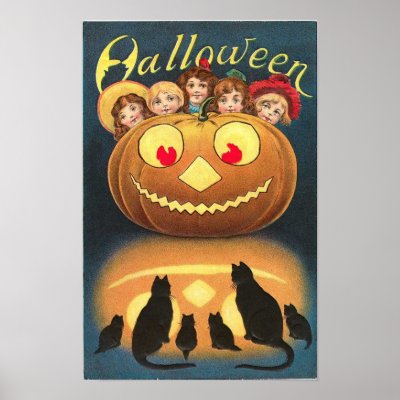 Vintage Halloween Greeting Cards Classic Posters posters