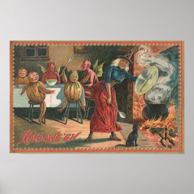 Vintage Halloween Greeting Cards Classic Posters posters