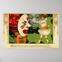 Vintage Halloween Greeting Cards Classic Posters