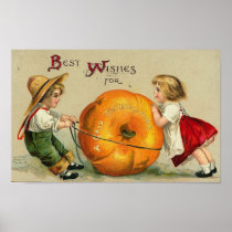 Vintage Halloween Greeting Cards Classic Posters