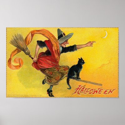 Vintage Halloween Greeting Cards Classic Posters posters