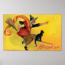 Vintage Halloween Greeting Cards Classic Posters