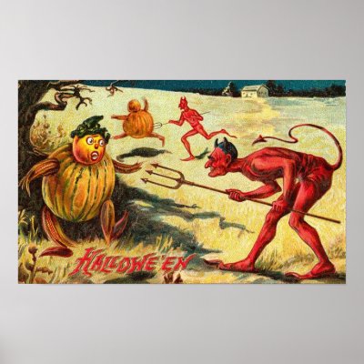 Vintage Halloween Greeting Cards Classic Posters posters