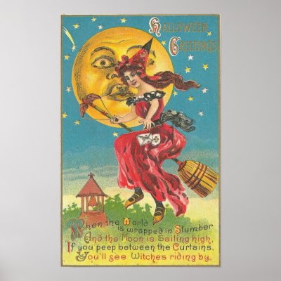 Vintage Halloween Greeting Cards Classic Posters posters