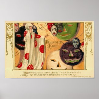 Vintage Halloween Greeting Cards Classic Posters