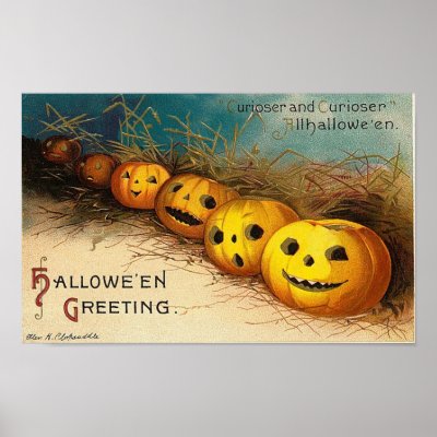 Vintage Halloween Greeting Cards Classic Posters posters