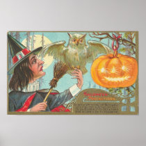 Vintage Halloween Greeting Cards Classic Posters