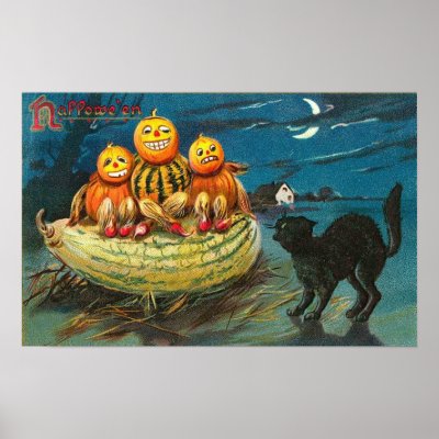 Vintage Halloween Greeting Cards Classic Posters posters