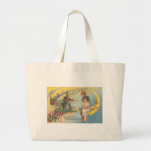Vintage Halloween Greeting Cards Classic Posters Canvas Bags