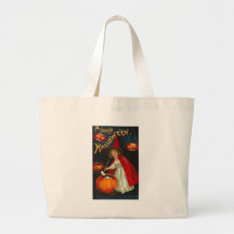 Vintage Halloween Greeting Cards Classic Posters Canvas Bag