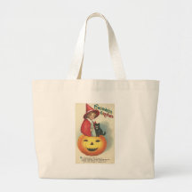 Vintage Halloween Greeting Cards Classic Posters Canvas Bags