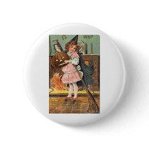 Vintage Halloween Greeting Cards Classic Posters Button