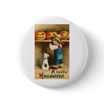 Vintage Halloween Greeting Cards Classic Posters Button