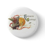 Vintage Halloween Greeting Cards Classic Posters Pinback Button