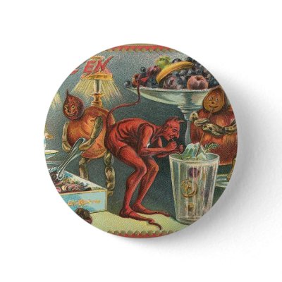 Vintage Halloween Greeting Cards Classic Posters buttons