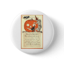 Vintage Halloween Greeting Cards Classic Posters Button