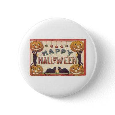 Vintage Halloween Greeting Cards Classic Posters buttons