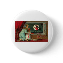 Vintage Halloween Greeting Cards Classic Posters Button