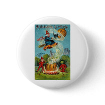 Vintage Halloween Greeting Cards Classic Posters Button