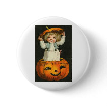 Vintage Halloween Greeting Cards Classic Posters Pinback Buttons