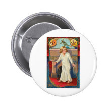 Vintage Halloween Greeting Cards Classic Posters Pinback Button