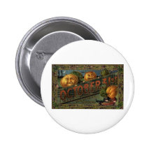 Vintage Halloween Greeting Cards Classic Posters Button