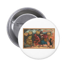 Vintage Halloween Greeting Cards Classic Posters Pinback Button