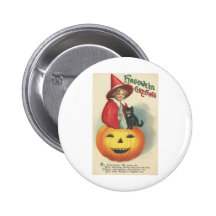 Vintage Halloween Greeting Cards Classic Posters Button