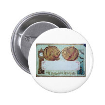 Vintage Halloween Greeting Cards Classic Posters Button