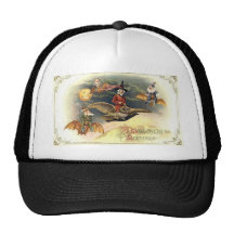 Vintage Halloween Greeting Cards Classic Posters Trucker Hat