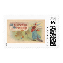 Vintage Halloween Greeting Cards Classic Posters Postage Stamps