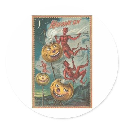 Vintage Halloween Greeting Cards Classic Posters stickers