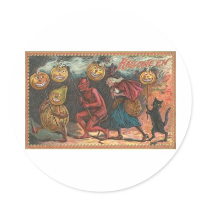Vintage Halloween Greeting Cards Classic Posters stickers