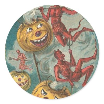 Vintage Halloween Greeting Cards Classic Posters stickers