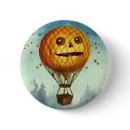 Vintage Halloween Hot Air Balloon Pin button