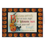 Vintage Halloween Imps Greeting Card