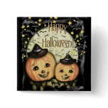 Vintage Halloween Jack-o-lantern Button